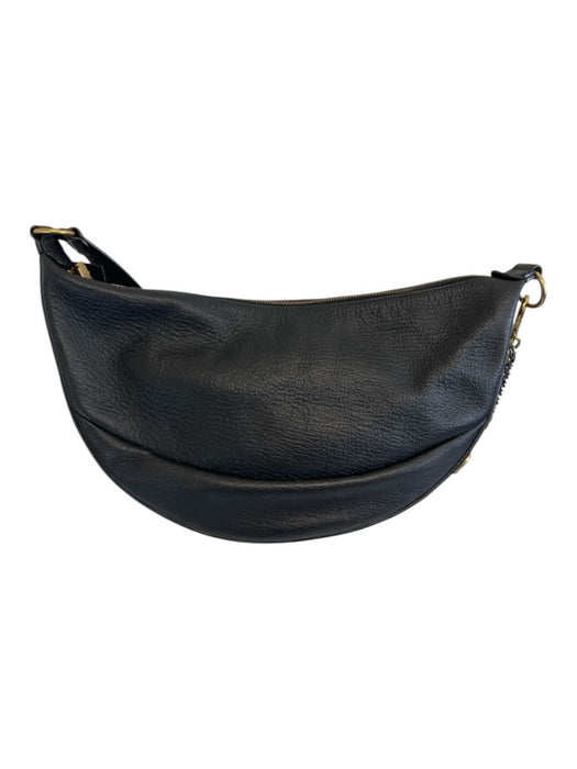 Marc Jacobs Black Leather Zip Close Crescent Chain Strap Shoulder Bag Black / S/M