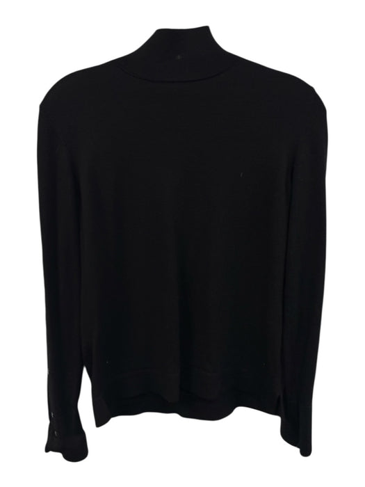 Akris Punto Size S / 6 Black Wool Long Sleeve Snap Button Details Sweater Black / S / 6