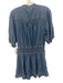 Ramy Brook Size L Medium Wash Tencel Chambray Denim 1/2 Balloon Sleeve Dress Medium Wash / L