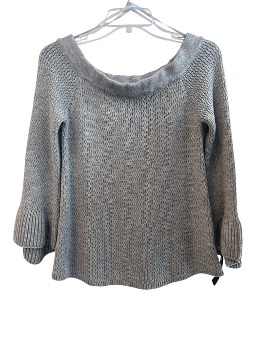 The Impeccable Pig Size S Grey Acrylic Knit Round Neck Off Shoulder Sweater Grey / S