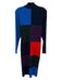 Tory Burch Size L Blue & Multi Viscose & Polyester Knit Colorblock Dress Blue & Multi / L