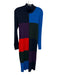 Tory Burch Size L Blue & Multi Viscose & Polyester Knit Colorblock Dress Blue & Multi / L