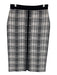 Elie Tahari Size S Black & White Viscose & Polyester Elastic Waist Skirt Black & White / S