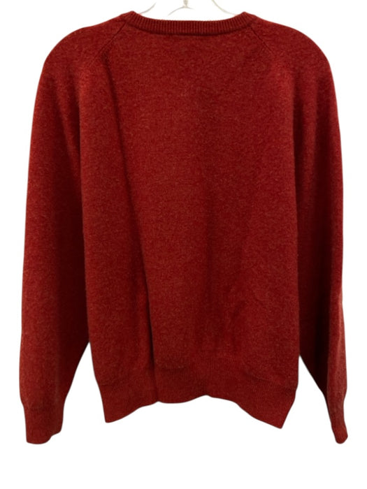 Daniel Cremieux Size L Red Cashmere Solid V Neck Men's Sweater Red / L
