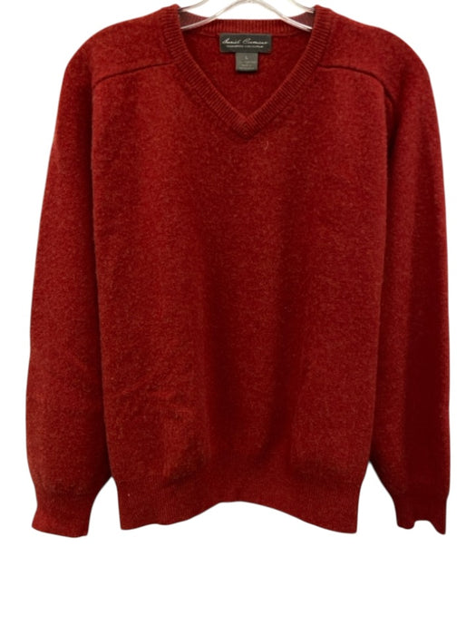 Daniel Cremieux Size L Red Cashmere Solid V Neck Men's Sweater Red / L