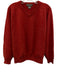 Daniel Cremieux Size L Red Cashmere Solid V Neck Men's Sweater Red / L