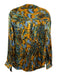 L'agence Size L Multi Feather Pattern Satin Top Multi / L