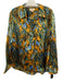 L'agence Size L Multi Feather Pattern Satin Top Multi / L