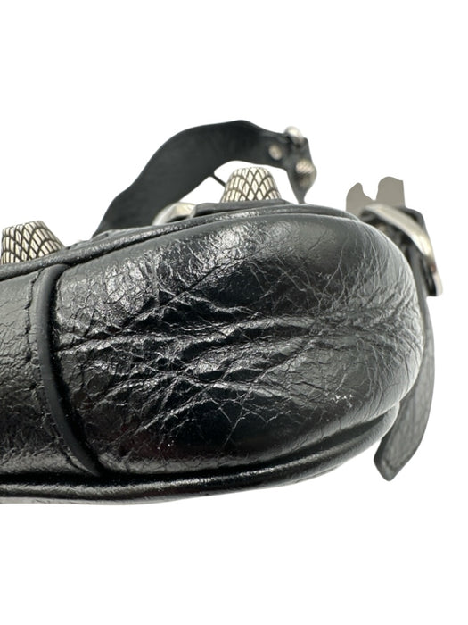 Balenciaga Black Leather Silvertone hardware Dustbag Inc Shoulder Bag Black / XS