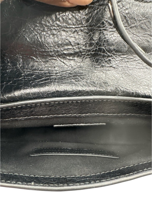Balenciaga Black Leather Silvertone hardware Dustbag Inc Shoulder Bag Black / XS