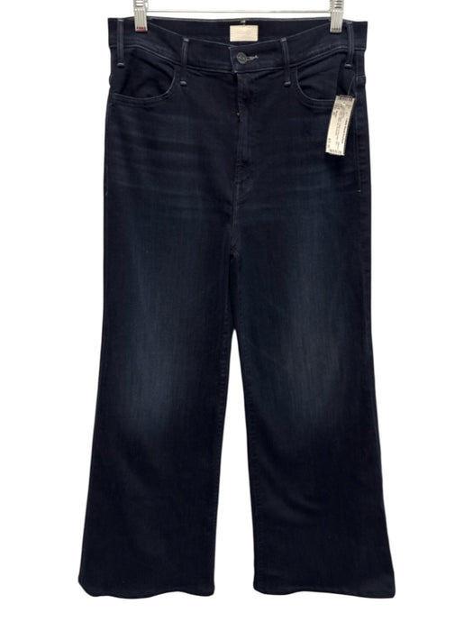Mother Size 30 Dark Wash Cotton & Polyester High Rise Wide Leg Jeans Dark Wash / 30