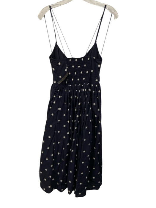 En Saison Size S Navy Blue & White No Fabric Tag Sleeveless Pleated Midi Dress Navy Blue & White / S