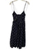 En Saison Size S Navy Blue & White No Fabric Tag Sleeveless Pleated Midi Dress Navy Blue & White / S