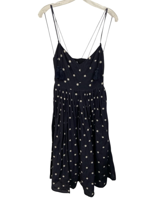 En Saison Size S Navy Blue & White No Fabric Tag Sleeveless Pleated Midi Dress Navy Blue & White / S