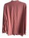 Vince Size L Burnt Orange Viscose Collarless Button Up Long Sleeve Tunic Top Burnt Orange / L