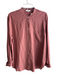 Vince Size L Burnt Orange Viscose Collarless Button Up Long Sleeve Tunic Top Burnt Orange / L