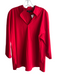 Lafayette 148 Size L Red Cotton Blend Standing Collar 3/4 Sleeve Solid Top Red / L