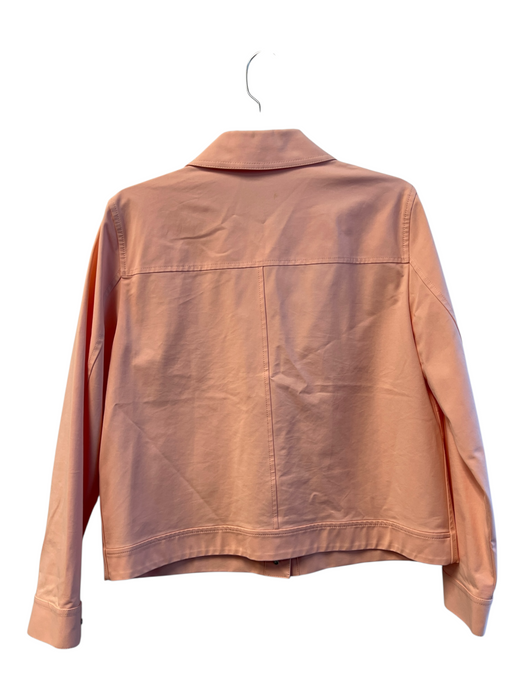 Lafayette 148 Size L Peach Cotton Blend Collared Button Up Cropped Jacket Peach / L