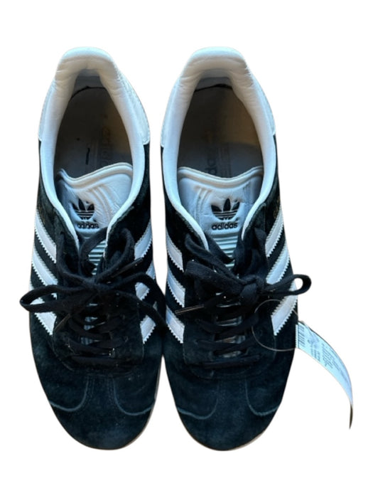 Adidas Shoe Size 7 Black & White Fabric Block Lace Up Suede Athletic Sneakers Black & White / 7
