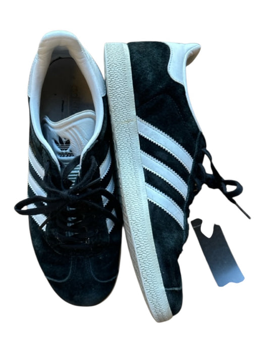 Adidas Shoe Size 7 Black & White Fabric Block Lace Up Suede Athletic Sneakers Black & White / 7