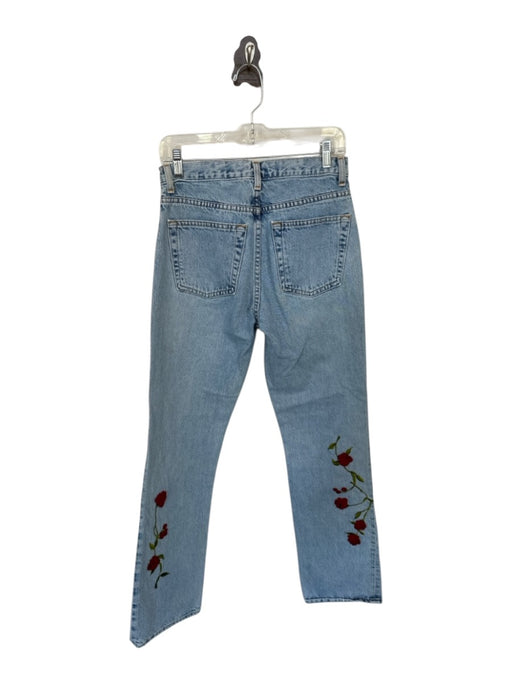 Gap Size 6 Light Wash & Red Cotton beaded floral Bootcut Jeans Light Wash & Red / 6
