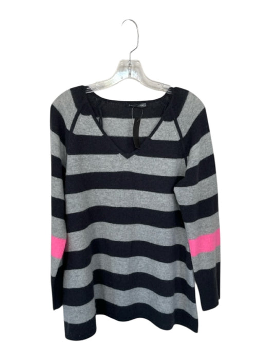 Claudia Nichole Size M gray & pink Cashmere Long Sleeve Striped Knit Sweater gray & pink / M