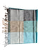 Taupe & Blue Cashmere & Wool Patchwork Fringe scarf Taupe & Blue / L