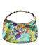 Etro Green & Purple Suede Flowers Shoulder Strap Zip Close Bag Green & Purple / M