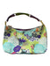 Etro Green & Purple Suede Flowers Shoulder Strap Zip Close Bag Green & Purple / M