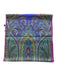 Etro Purple & Green Silk & Wool Fringe Kaleidoscope Rectangle scarf Purple & Green / M
