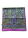 Etro Purple & Green Silk & Wool Fringe Kaleidoscope Rectangle scarf Purple & Green / M