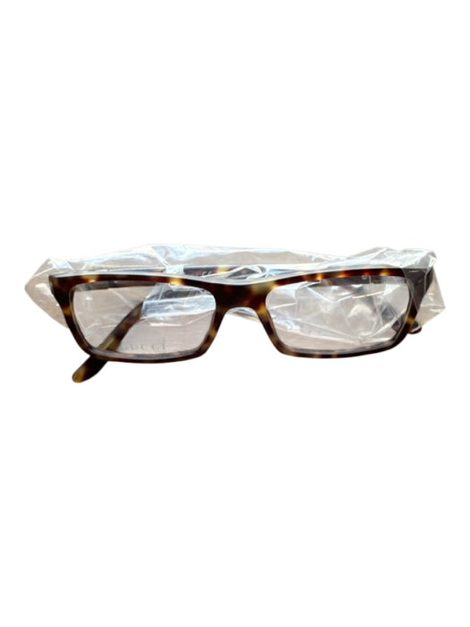 Gucci Brown & Tan Acetate Tortoise shell Rectangle Eyeglass Frames Brown & Tan