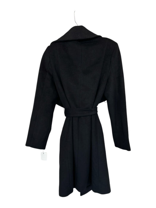 Cole Haan Size 12P Black Wool Blend Long Sleeve Snap Button Belted Coat Black / 12P