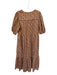 XiRENA Size L Tan & Pink Cotton 3/4 Balloon Sleeve Botanical Button Down Dress Tan & Pink / L