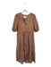 XiRENA Size L Tan & Pink Cotton 3/4 Balloon Sleeve Botanical Button Down Dress Tan & Pink / L