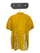 Emily McCarthy Size XXL Yellow & White Cotton Short Balloon Sleeve Collar Dress Yellow & White / XXL
