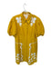 Emily McCarthy Size XXL Yellow & White Cotton Short Balloon Sleeve Collar Dress Yellow & White / XXL