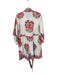 Sue Sartor Size XL White & Magenta Cotton Long Bell Sleeve Botanical Dress White & Magenta / XL