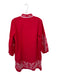 Hyacinth House Size XL Red & White Cotton Long Sleeve Cross Stitch Piping Dress Red & White / XL