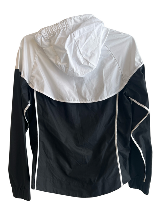 Nike Size XS Black & White Polyester High Neck Hoodie Zip Front Jacket Black & White / XS