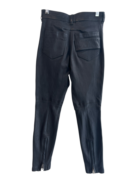 Givenchy Size 36 Black Lambskin High Rise Zip Fly 5 Pocket Skinny Pants Black / 36