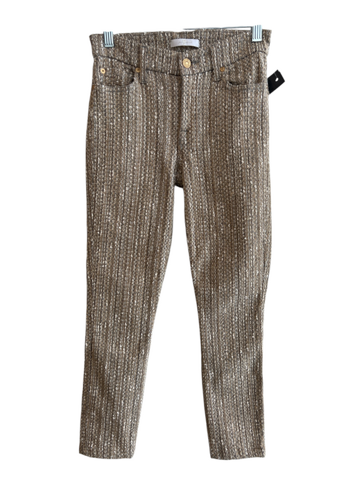 7 For All Mankind Size 29 Beige Cotton Blend Tweed 5 Pocket High Rise Pants Beige / 29
