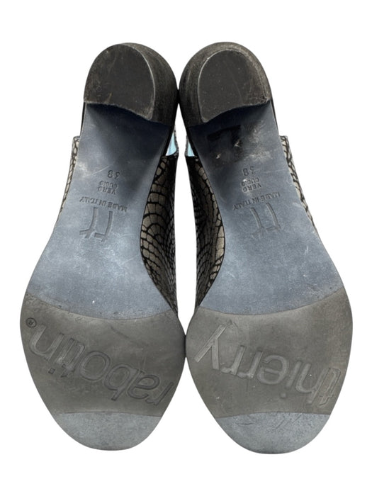 thierry rabotin Shoe Size 38 Black & Gray Leather Upper Suede Slingbacks Black & Gray / 38