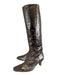 Alysi Shoe Size 38 Gold Gray Leather Upper Metallic Kitten Heel Boots Gold Gray / 38