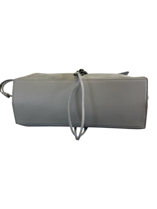 Rebecca Minkoff Light Gray Leather Magnetic Flap Crossbody Strap Hook Bag Light Gray