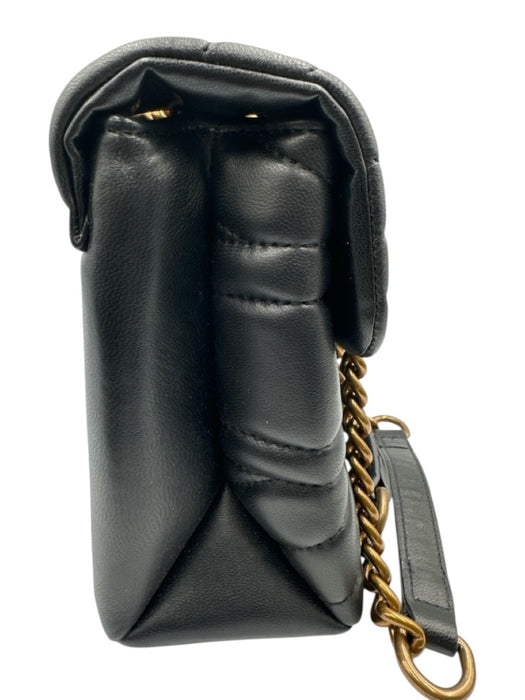Kurt Geiger Black & Gold Leather Quilted Crossbody Chain Shoulder Bag Black & Gold