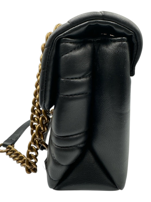 Kurt Geiger Black & Gold Leather Quilted Crossbody Chain Shoulder Bag Black & Gold