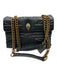 Kurt Geiger Black & Gold Leather Quilted Crossbody Chain Shoulder Bag Black & Gold