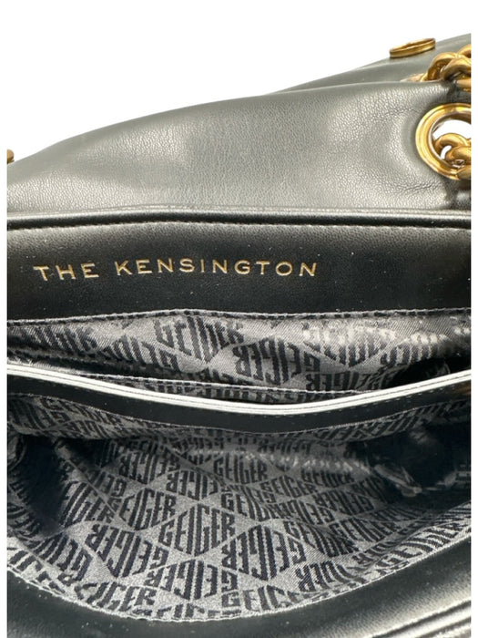Kurt Geiger Black & Gold Leather Quilted Crossbody Chain Shoulder Bag Black & Gold