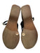 Steve Madden Shoe Size 38 Black & Brown Leather Upper Wood Sole Slingback Wedges Black & Brown / 38